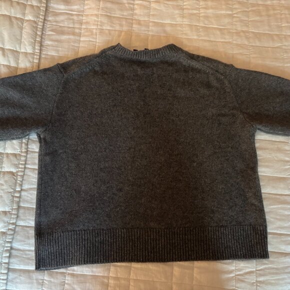 Theory Cropped Tee in Gray Cashmere - Picture 3 of 5